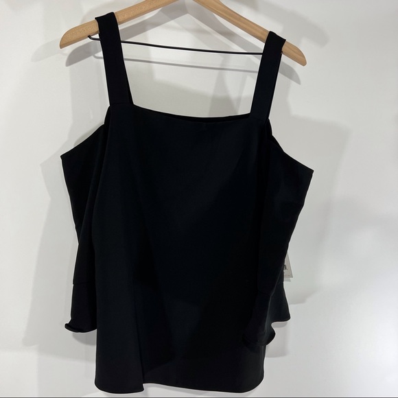 cooper & ella Tops - Cooper & Ella Black Cold-Shoulder Blouse Top NWT